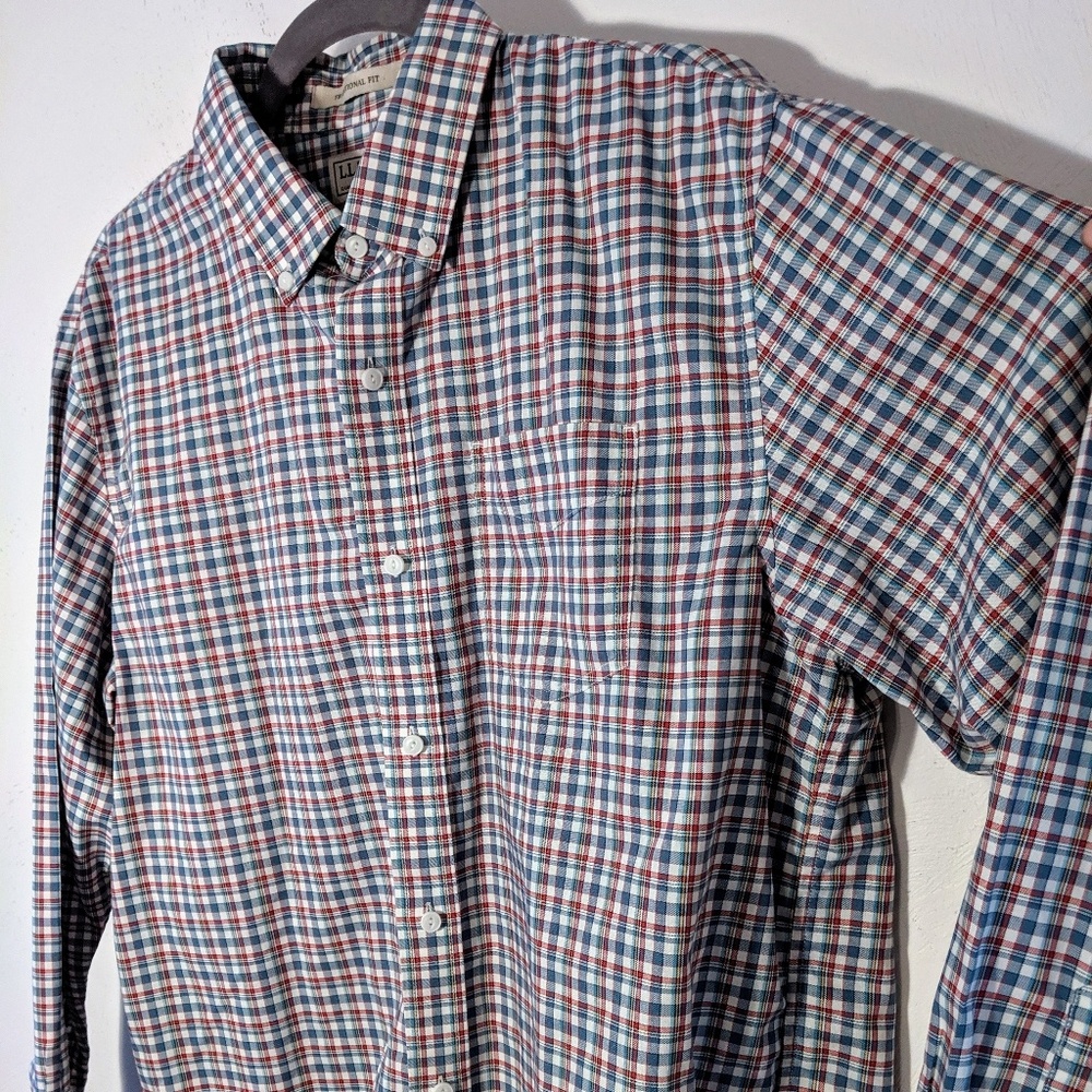 L.L. Bean Plaid Longsleeve Button Up Traditional